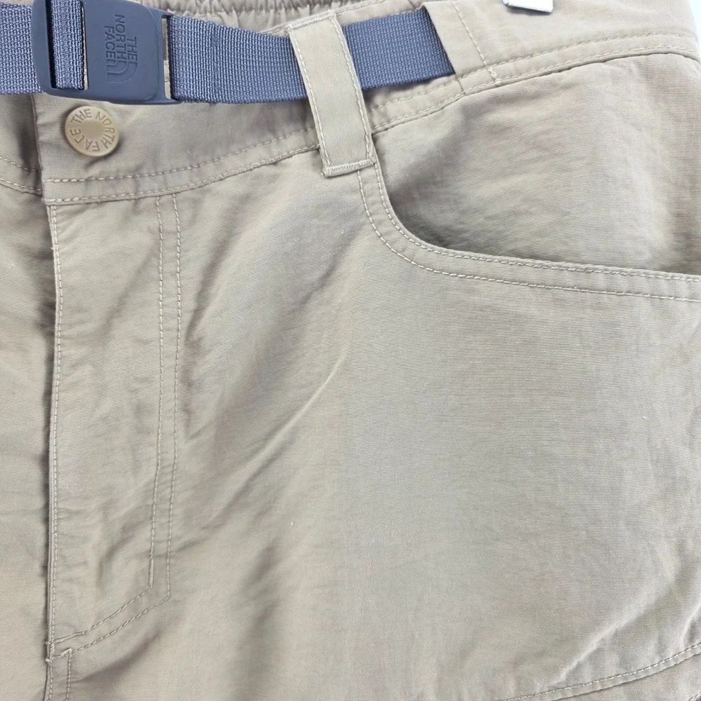 The North Face Class V Cargo Shorts Mens L Khaki Belted Hiking Outdoor NF0A2WL9